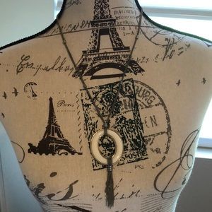 Monet cream tassel necklace